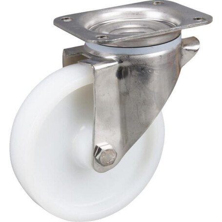 Roulettes pivotantes en acier inoxydable à bandage en matière synthétique TENTE 8470UOO160P63