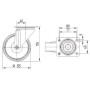 Roulettes pivotantes en acier inoxydable à bandage en matière synthétique TENTE 8470UOO125P62