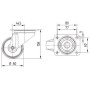 Roulettes pivotantes en acier inoxydable à bandage en matière synthétique TENTE 8470UOO080P62