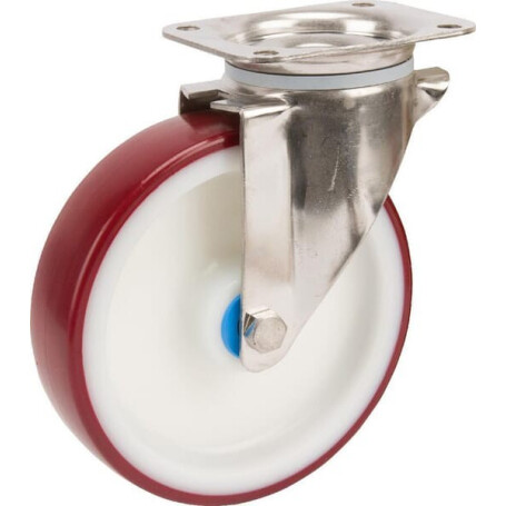 Roulettes pivotantes en acier inoxydable à bandage en matière synthétique TENTE 8470UAD200P63