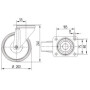 Roulettes pivotantes en acier inoxydable à bandage en matière synthétique TENTE 8470UAD200P63