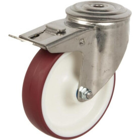 Roulettes pivotantes en acier inoxydable à bandage en matière synthétique TENTE 8470UAD125P3013
