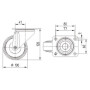 Roulettes pivotantes en acier inoxydable à bandage en matière synthétique TENTE 8470UAD100P62