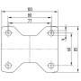 Roulettes pivotantes en acier inoxydable à bandage en caoutchouc gris élastique TENTE 8478UFC125P62