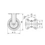 Roulettes pivotantes en acier galvanisé à platine de fixation TENTE 2478PJP075P60