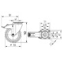 Roulettes pivotantes en acier galvanisé à platine de fixation TENTE 2477PJP125P50