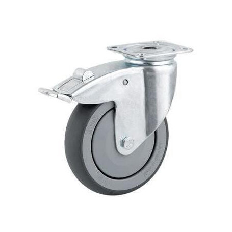Roulettes pivotantes en acier galvanisé à platine de fixation TENTE 2475PJP050P40