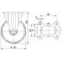 Roulettes pivotantes à bandage TENTE 3478UOR160P63