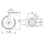 Roulettes pivotantes à bandage pneumatique TENTE 3470DPR200P63