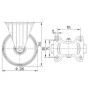 Roulettes pivotantes à bandage en polyuréthane TENTE 3478UAR200P63