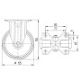 Roulettes pivotantes à bandage en polyuréthane TENTE 3478UAR125P62
