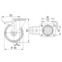 Roulettes pivotantes à bandage en polyuréthane TENTE 3477UAR125P62