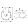 Roulettes pivotantes à bandage en polyamide gris et anneau central en caoutchouc TENTE 3478HUR100P62