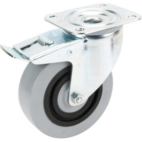 Roulettes pivotantes à bandage en polyamide gris et anneau central en caoutchouc TENTE 3477HUR125P62