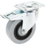 Roulettes pivotantes à bandage en polyamide gris et anneau central en caoutchouc TENTE 3477HUR125P62