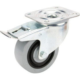 Roulettes pivotantes à bandage en polyamide gris et anneau central en caoutchouc TENTE 3477HUR100P62