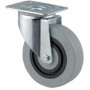 Roulettes pivotantes à bandage en polyamide gris et anneau central en caoutchouc TENTE 3470HUR125P62