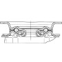 Roulettes pivotantes à bandage en polyamide gris et anneau central en caoutchouc TENTE 3470HUR125P62