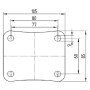 Roulettes pivotantes à bandage en polyamide gris et anneau central en caoutchouc TENTE 3470HUR125P62