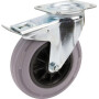 Roulettes pivotantes à bandage en caoutchouc noir TENTE 3477PIR200P63