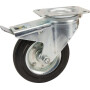 Roulettes pivotantes à bandage en caoutchouc noir TENTE 3477DVR160P63