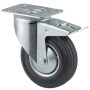Roulettes pivotantes à bandage en caoutchouc noir TENTE 3477DVJ100P62