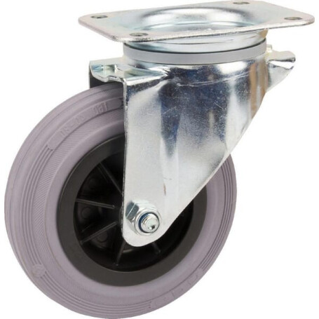 Roulettes pivotantes à bandage en caoutchouc noir TENTE 3470PIR160P63