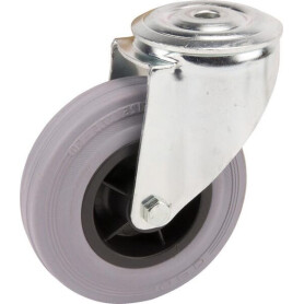 Roulettes pivotantes à bandage en caoutchouc noir TENTE 3470PIR125P3013