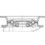 Roulettes pivotantes à bandage en caoutchouc noir TENTE 3470DVR200P63