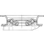 Roulettes pivotantes à bandage en caoutchouc noir TENTE 3470DVJ125P62