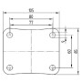 Roulettes pivotantes à bandage en caoutchouc noir TENTE 3470DVJ125P62