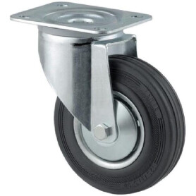 Roulettes pivotantes à bandage en caoutchouc noir TENTE 3470DVJ100P62