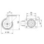 Roulettes pivotantes à bandage en caoutchouc noir TENTE 3470DVJ100P62