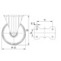 Roulettes en matière synthétique à platine de fixation TENTE 3438POO065P609554