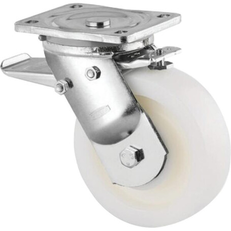 Roulette pivotante, chape et platine en acier mécano-soudé, zingué bleu TENTE 9682TOP160P63
