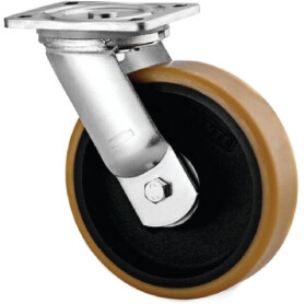 Roulette pivotante, chape et platine en acier mécano-soudé, zingué bleu TENTE 9680FTP125P63