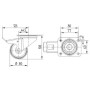 Roulette pivotante et frein TENTE 3477UOJ080P62