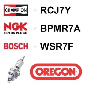 Bougie OREGON - CHAMPION rcj7y NGK bpmr7a BOSCH wsr7f