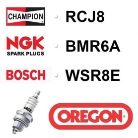 Bougie OREGON - CHAMPION rcj8 NGK bmr6a BOSCH wsr8e