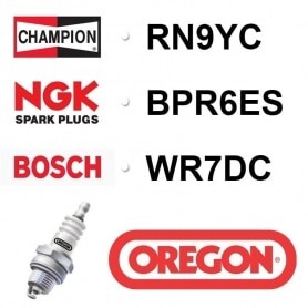 Bougie OREGON - CHAMPION rn9yc NGK bpr6es BOSCH wr7dc