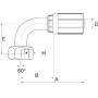 Raccord GATES 10G12FBSPORX90