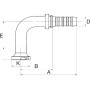 Raccord GATES 10GS12FL90100