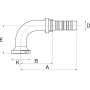Raccord GATES 10GS12FL90M
