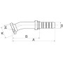 Raccord GATES 12GS12FL22M