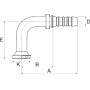 Raccord GATES 12GS12FLH90150