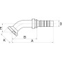 Raccord GATES 12GS16FLH45M