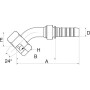 Raccord GATES 12GS22FDLORX45