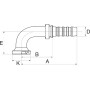 Raccord GATES 16GS16FL90S