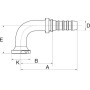 Raccord GATES 16GS20FLH90M