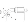 Raccord GATES 5G6FBSPORX45